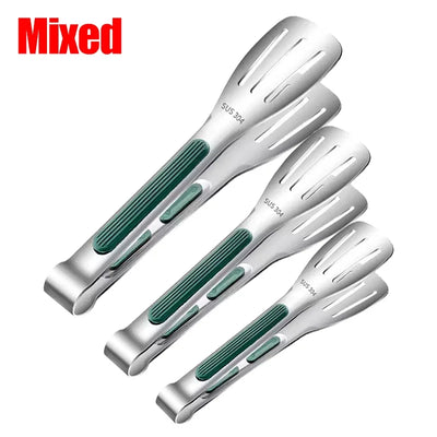 New Stainless Steel Food Tongs BBQ Meat Salad Bread Clip Barbecue Grill Buffet Clamp Non-slip Tong Cooking Tools Kitchen Gadgets