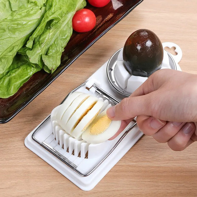 Multi Functional Egg Cutting Artifact Kitchen Household Stainless Steel Cutter Preserved Eggs Divider Two in One Egg Cutter