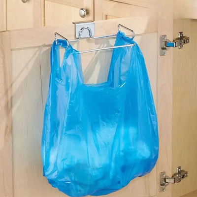 Kitchen Trash Rack Cabinet Door Garbage Bags Holder Stainless Steel Garbage Rack With Hanging Bracket Kitchen Gadgets garbagecan