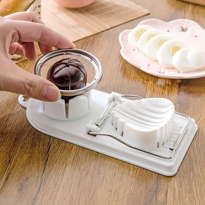 Multifunctional Egg Slicers Stainless Steel Slicer Fancy Splitter Egg Cutting Tool Home Two In One Egg Cutter Kitchen Gadgets