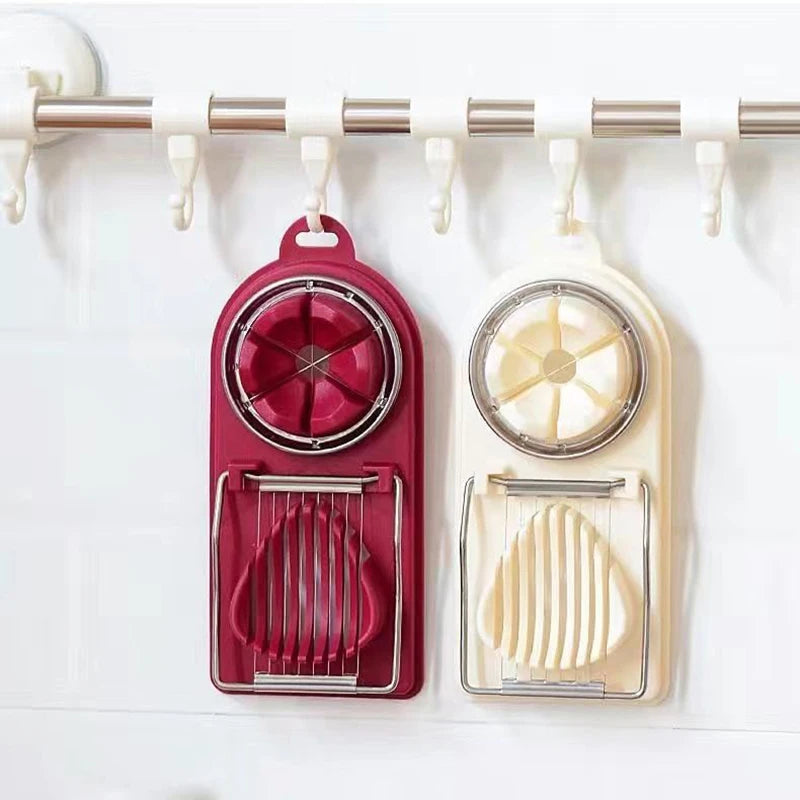 Multi Functional Egg Cutting Artifact Kitchen Household Stainless Steel Cutter Preserved Eggs Divider Two in One Egg Cutter