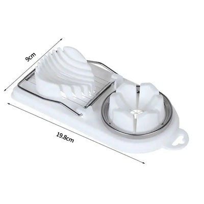 Multi Functional Egg Cutting Artifact Kitchen Household Stainless Steel Cutter Preserved Eggs Divider Two in One Egg Cutter